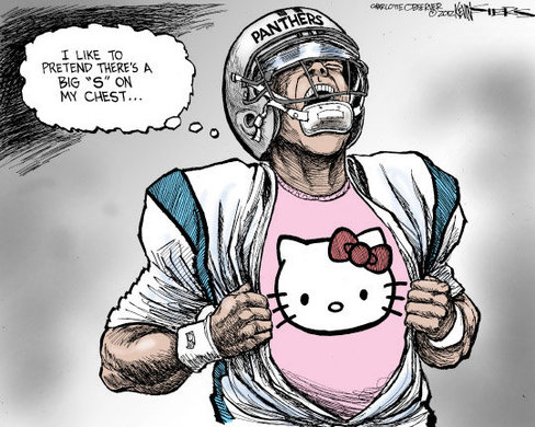 (Photo: Kevin Siers, Charlotte Observer 2012) Cam Newton Hello Kitty