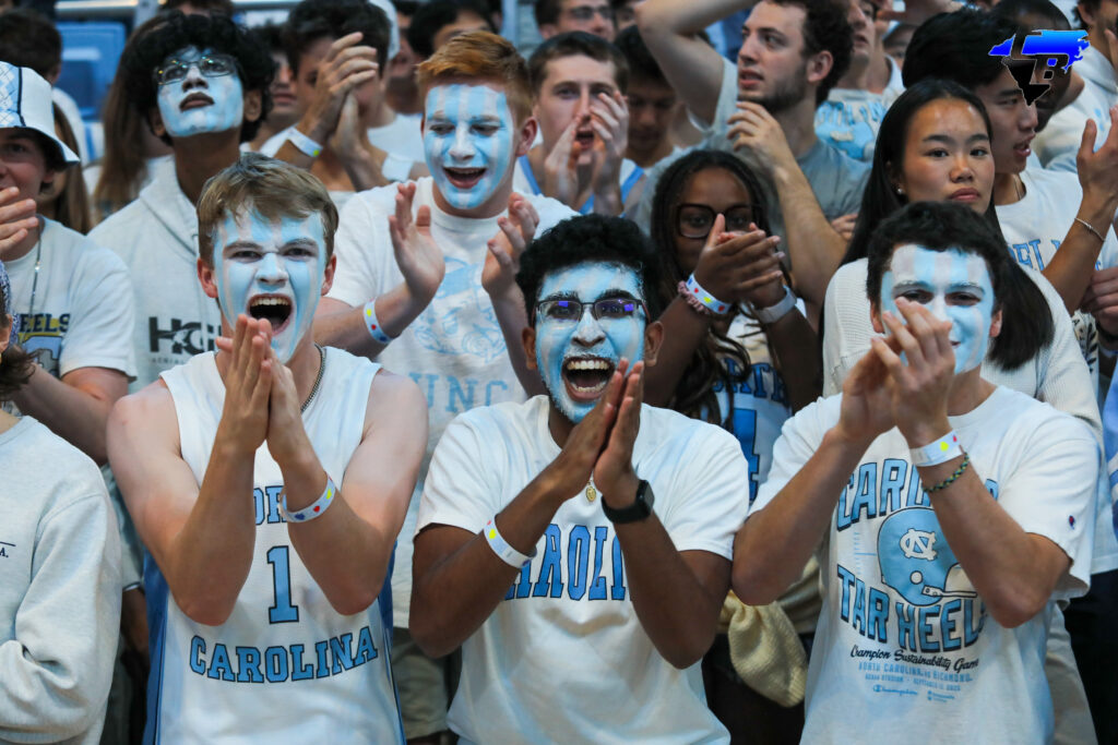 UNC student section celebrating