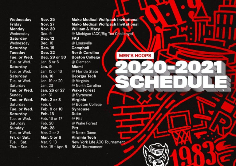 NC State 2020-21 Men's Basketball Schedule | Carolina Blitz
