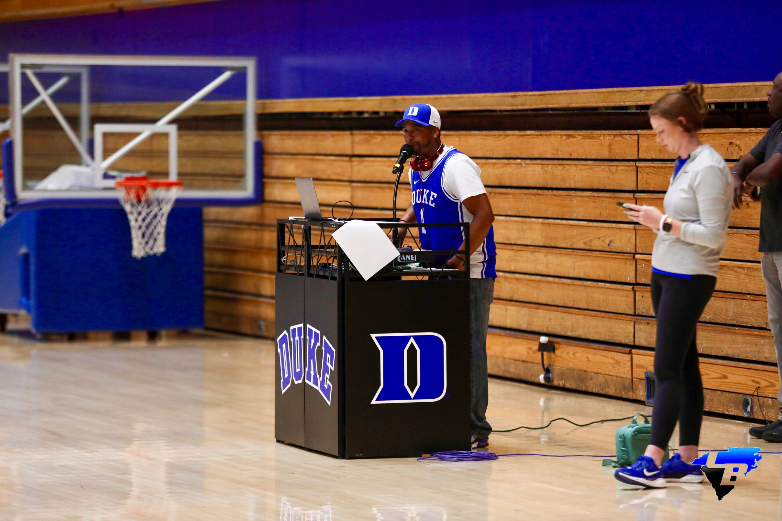 The DJ engages the fans